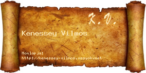 Kenessey Vilmos névjegykártya